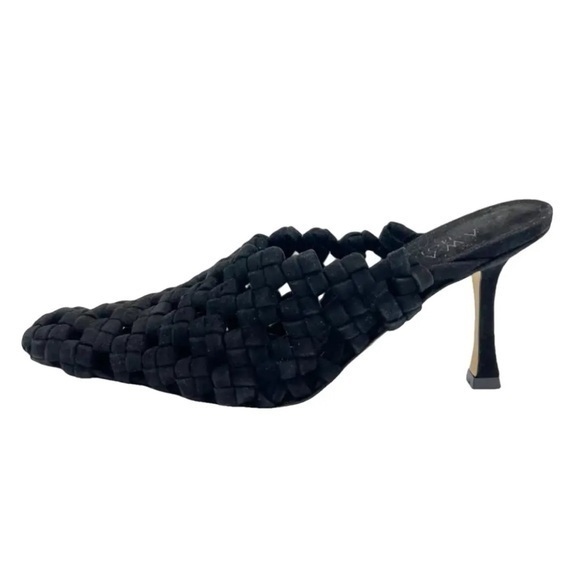 nib A.W.A.K.E. Mode Regina Weaved Mid-Heel Mules in Black -...